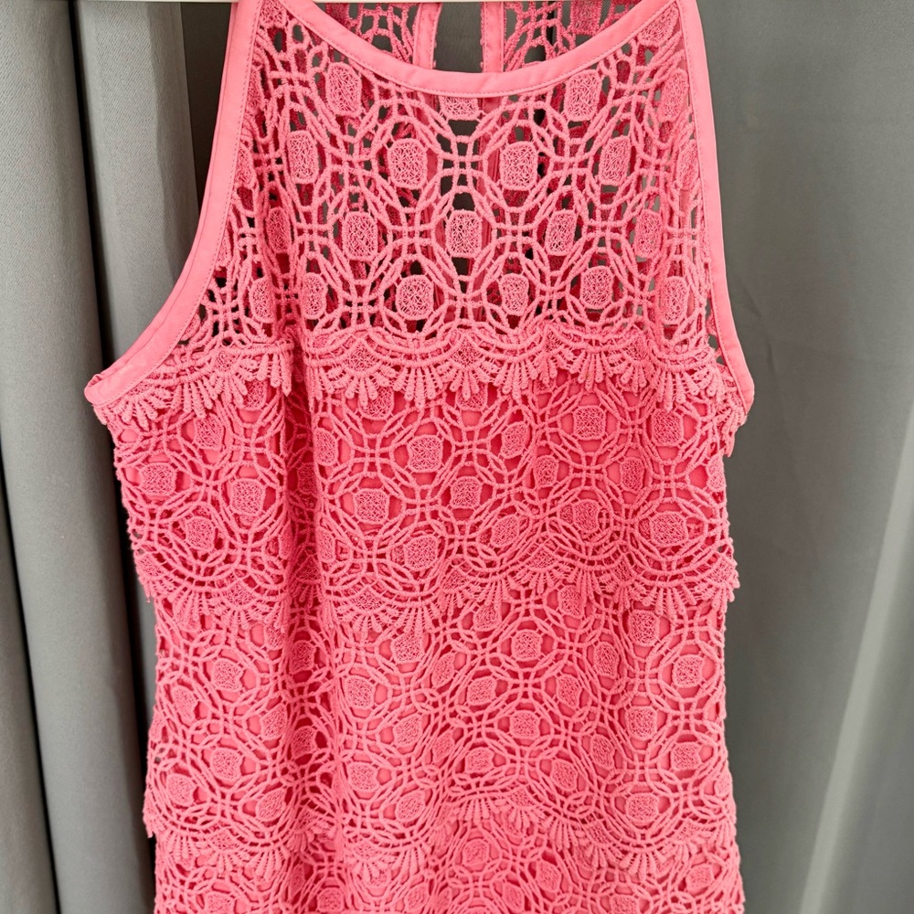 Kenar Coral Lace Tank Top